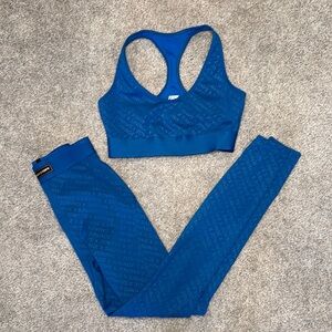 Savage Fenty Blue Sports Bra and Leggings Set